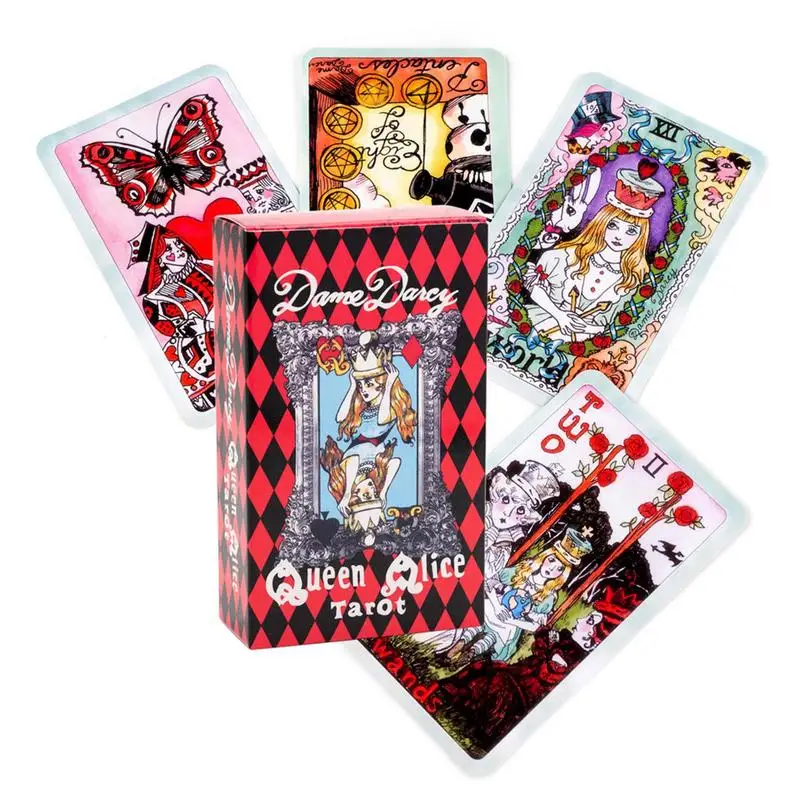 

Queen Alice Tarot Party Tarot Card Game Oracle Card Party Game Mysterious Divination Deck Full English Version Party Favor