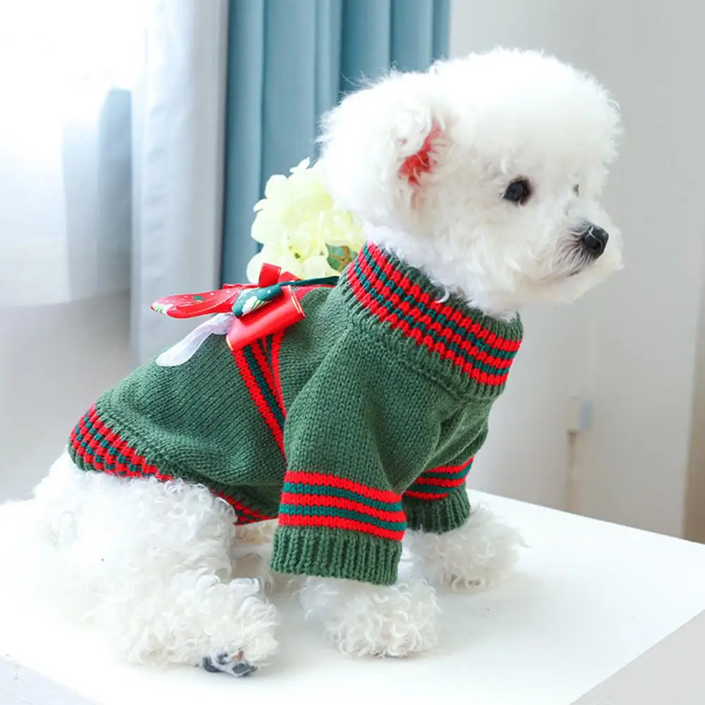 

Pretty Pet Sweater Polyester Pet Apparel Soft Christmas Elements Dog Sweater Keep Warm