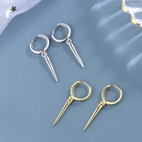 new fashion simple hoop earrings bohemia tiny huggies with small cone pendants minimal female dangle earring piercing accessory