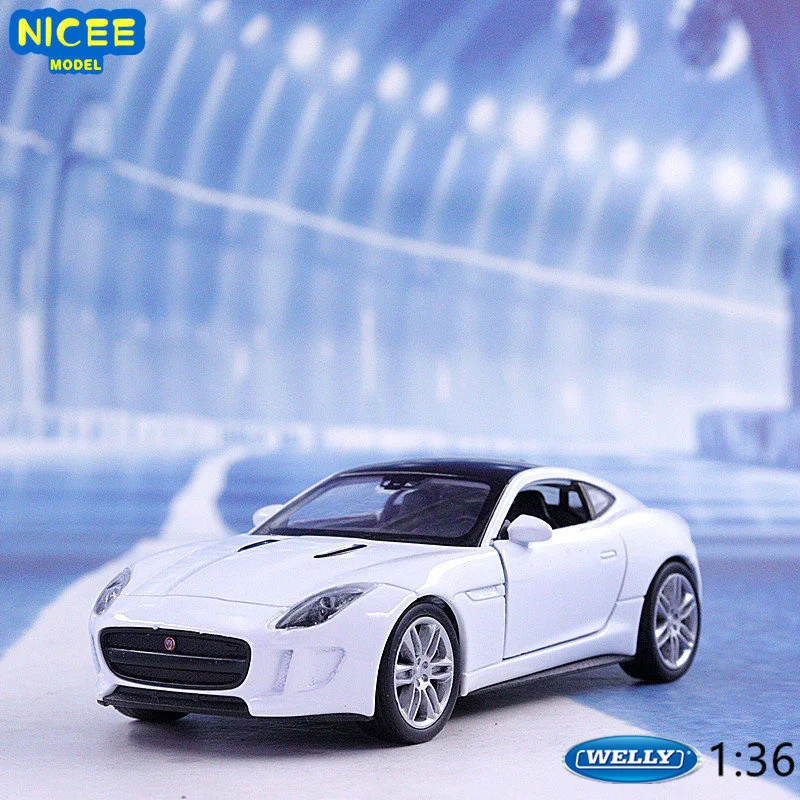 

WELLY 1:36 JAGUAR F-Type Coupe Simulator Model Sports Car Pull Back Car Metal Alloy Diecast Toy Car for Kids Gift Collection B39