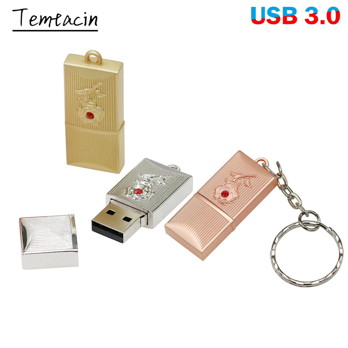 

Флэш-накопитель USB 3,0, металлический мини-накопитель, 16 ГБ, 32 ГБ, 64 ГБ, 128 ГБ, 256 ГБ, USB-накопитель, USB-накопитель, кольцо для ключей, USB-флеш-карта п...