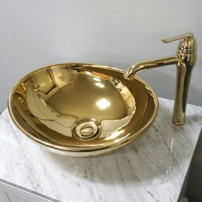 

art sink ceramic bathroom vanity luxury wash basins price oval counter top gold washbasin