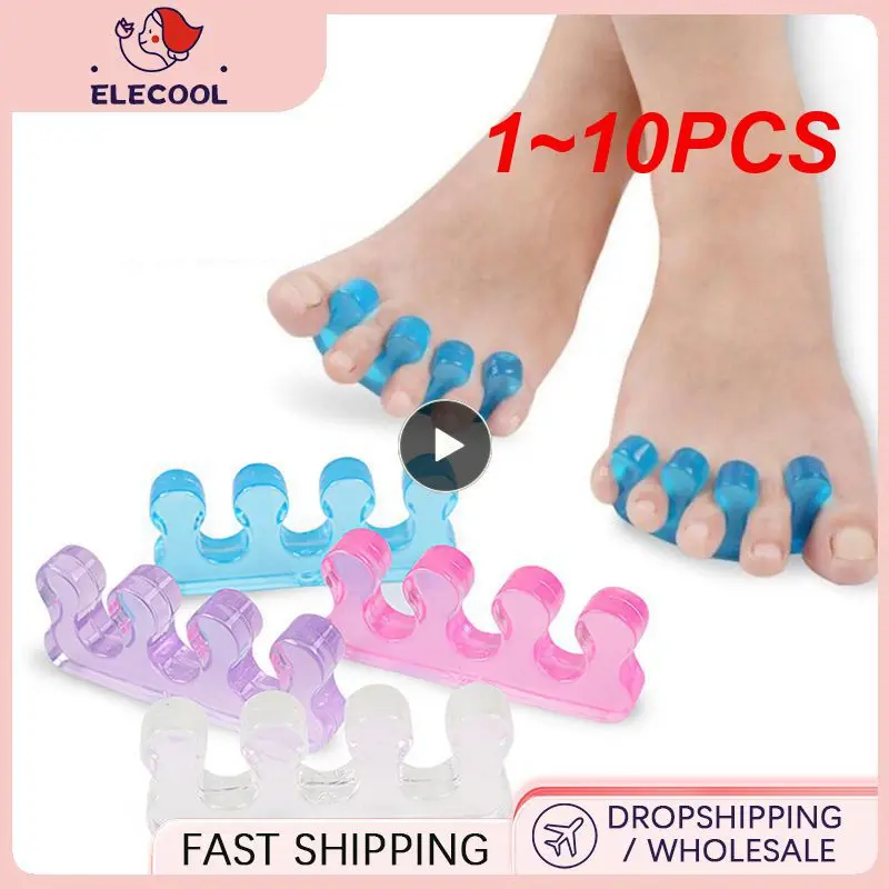 

1~10PCS Soft Silicone Manicure Pedicure Nails Flexible Finger Separator Toe Spacer Separation Straighteners Foot Care Tool