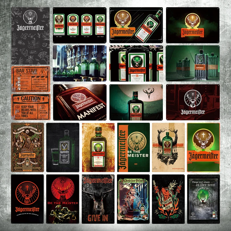 

Jagermeifter Beer Tin Signs Plaque Metal Vintage Bar Staff Poster Wall Bar Home Pub Art Poster Restaurant Man Cave Decoration A1