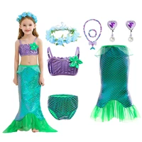disney little mermaid princess dress for girls children carnival evening party clothing kids holiday beach charm costume vestido
