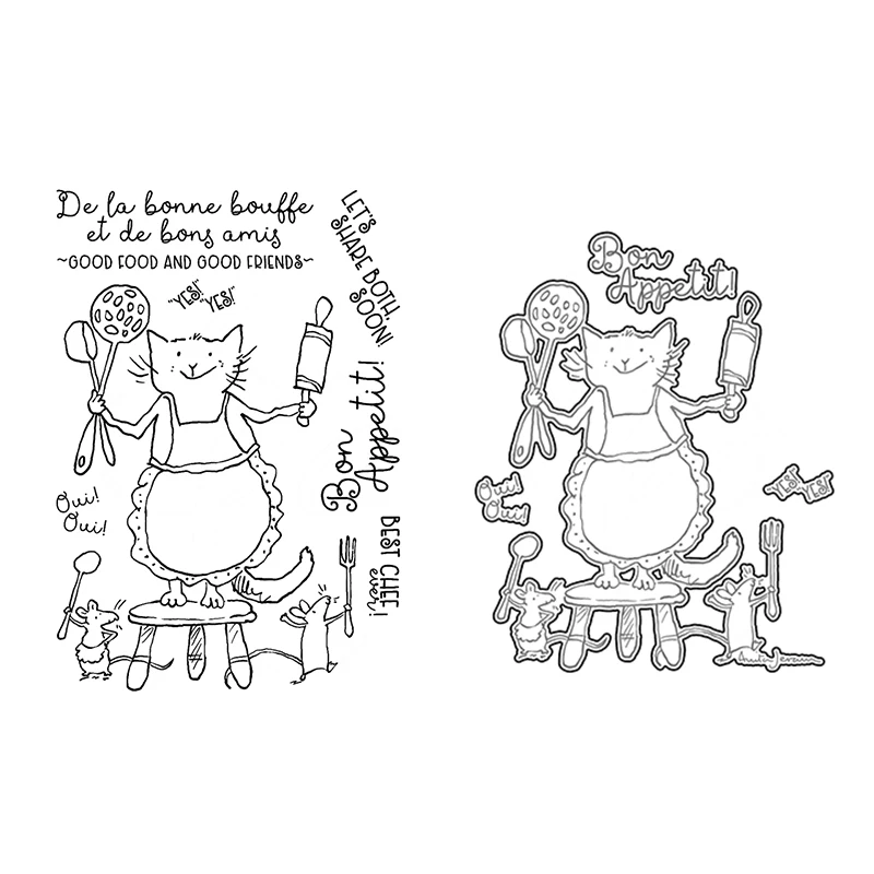 Новинка 2022 прозрачные штампы с рисунком животного кошки мамы и металлические