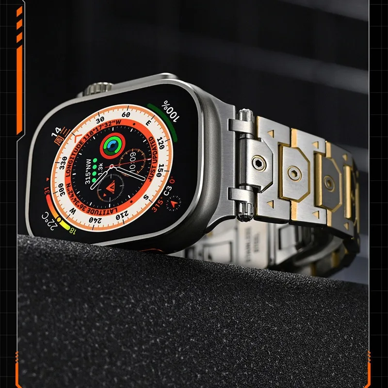 Ремешок Titan для Apple Watch Ultra/2 49 мм 10 42 46 9 8 7 45 41 Нержавеющая сталь Iwatch 6 5 4 SE 44 40 Твердый