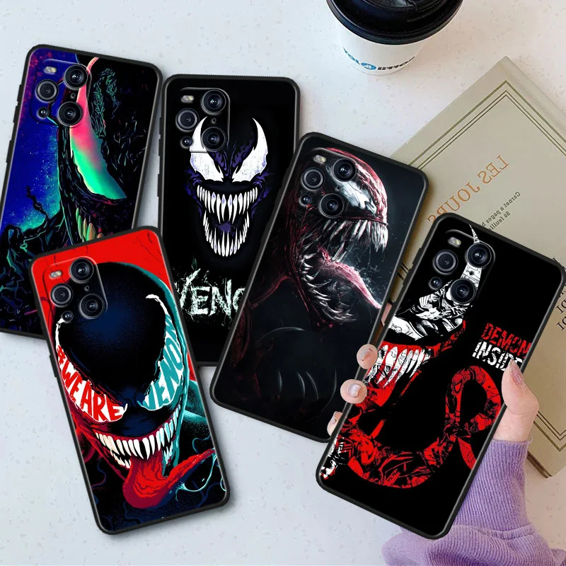 

Marvel Venom Phone Case For OPPO Find X5 X3 X2 K10 F21S F21 F9 F7 F5 Neo Pro Lite Black Silicone Soft Cover