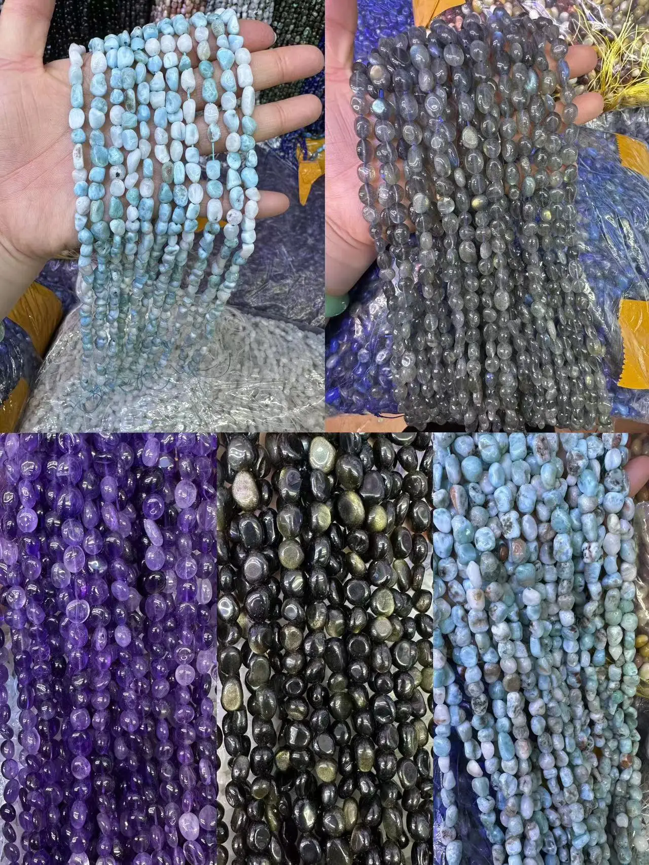 

5-8mm Irregular Natural Stone Amethsty Larimar Labradorite Goden Obsidian Quartz Beads For Jewelry Making DIY Bracelet Ear Studs