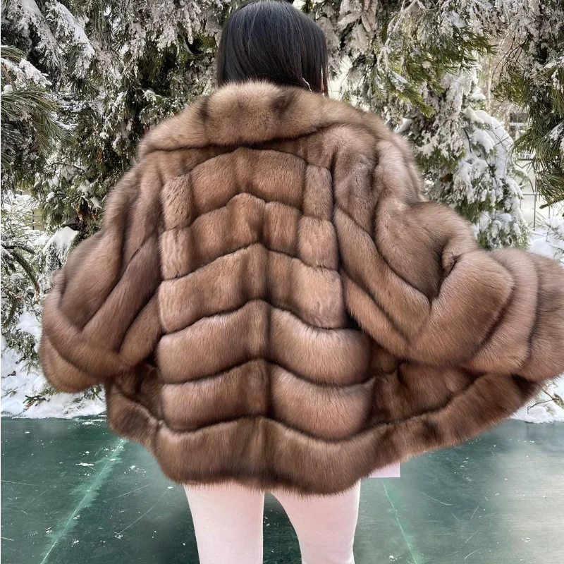 High Quality Real Fox Fur Coat Natural Fur Jacket Winter Slim Elegant Thick Warm Women Overcoat Top Quality Female Clothes