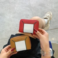 wallet for women wallet men ladies wallet short wallet stitching color leather high quality purses for women card holder for men