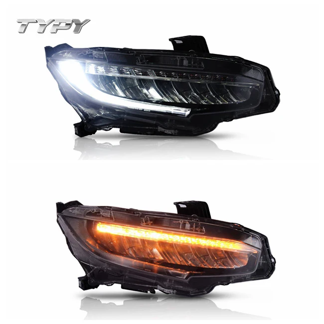 

LED Head Lamp With Moving Signal & Color-Changing DRL For Civic 2016 2017 2018 Head Lamp