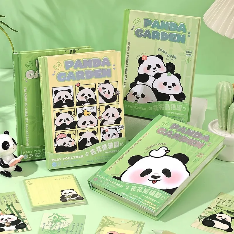 

Блокнот в виде милой панды садовой серии, цветные страницы, Мультяшные панды, иллюстрации, красивый дневник в твердом переплете B6, Дневник для студентов