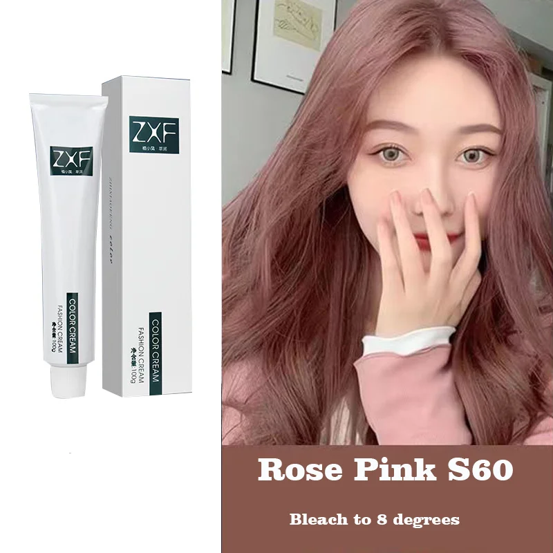 S 100ml Hair Dye Cream Permanent Hair Coloring Pigment Ammoniafree Rose Pink Long Lasting Hair Paints
