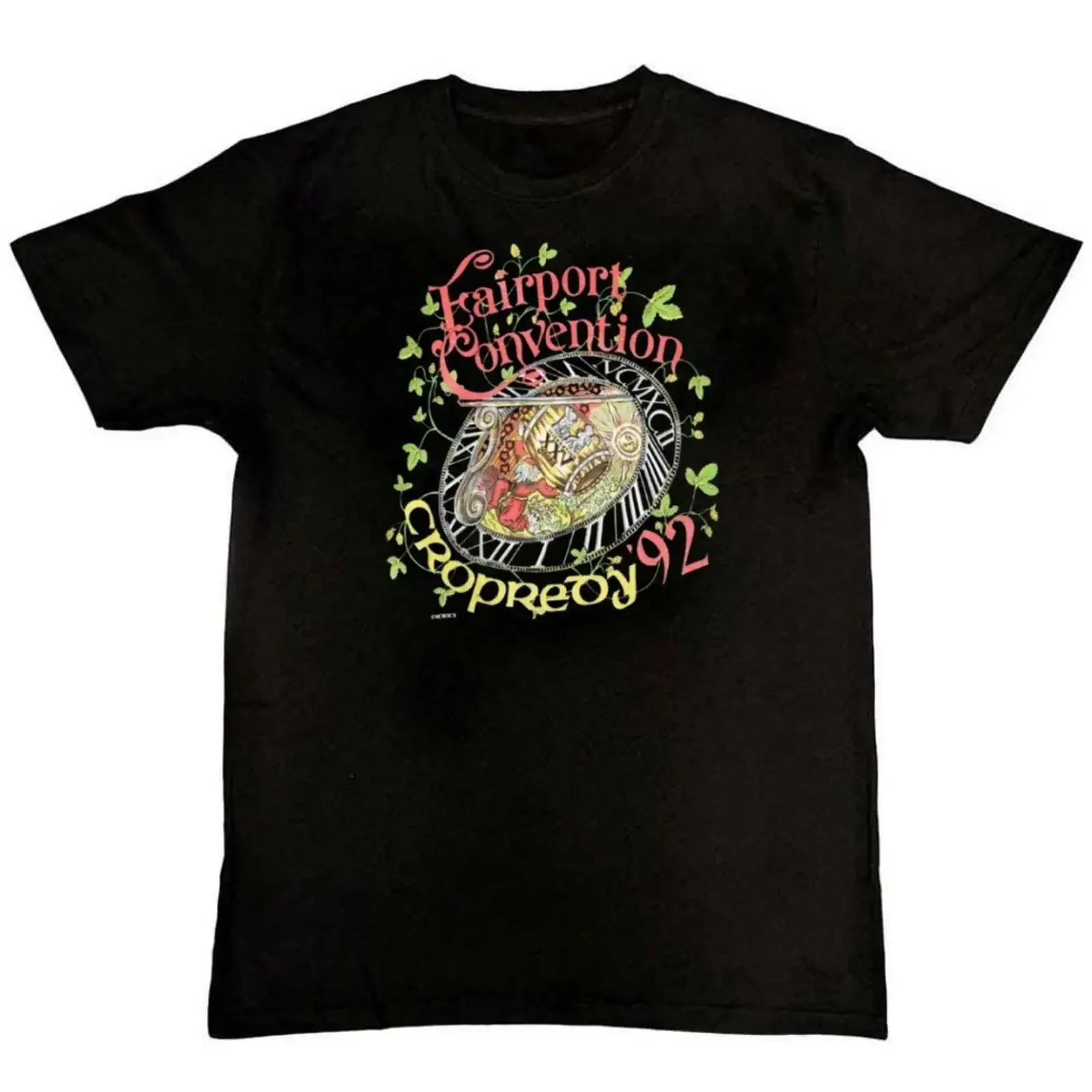 Фото Винтажная мужская футболка Fairport Convention Tour 1992 года, размеры S, M, L, XL, 2XL, 3XL, 4XL, дизайнерская одежда в винтажном стиле, модная одежда. №1