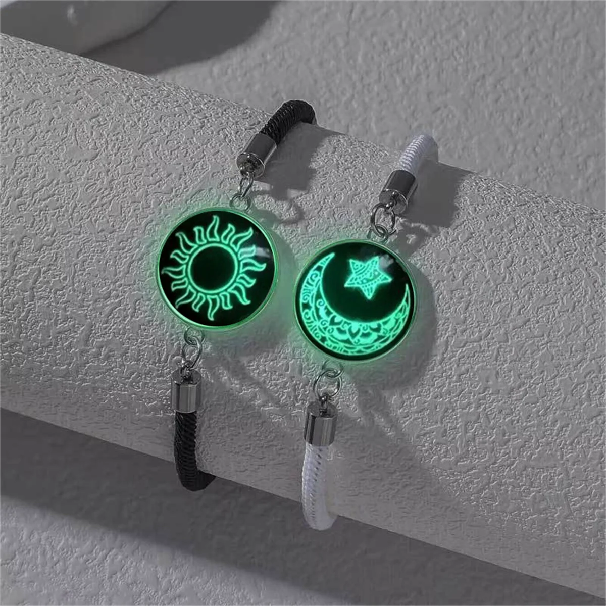 2 шт./компл. браслеты из нержавеющей стали для пар с солнцем и луной женщин мужчин