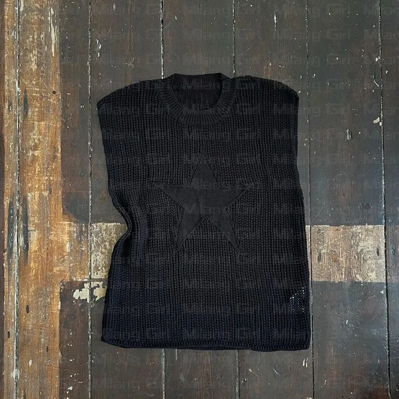 Готические вязаные пуловеры с вырезами звездная академия винтажные женские топы