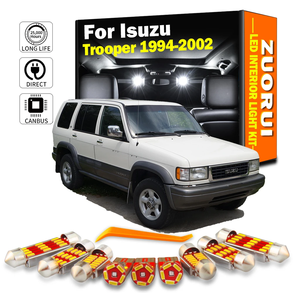 

ZUORUI 22Pcs Canbus LED Interior Light Kit For Isuzu Trooper 1994 1995 1996 1997 1998 1999 2000 2001 2002 Car Led Bulbs No Error