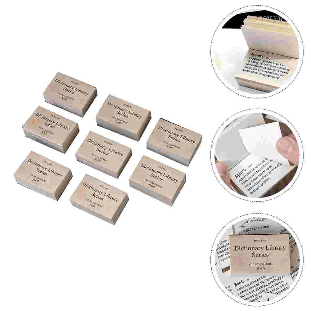 

8 Books Vintage Tiny Dictionary Decorative Craft Papers Mini Portable Dictionary Scrapbook Papers