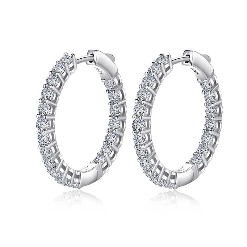 

Женские серьги Huggie из серебра 925 пробы с покрытием из белого золота, 5 А