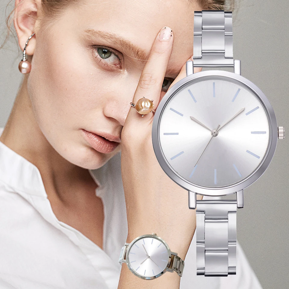 7140 Women Stainless Steel Strap Fashion Luxury Ladies Quartz Wrist Watch Gift For Women zegarek damski reloj mujer
