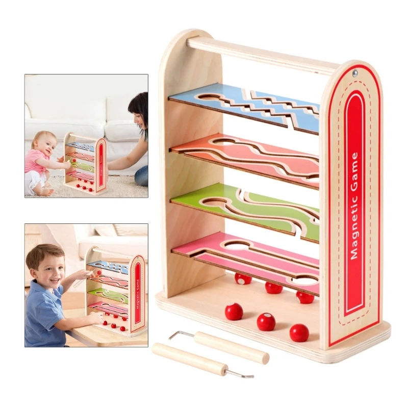 

Magnetic Maze Bead Toy for Kids Fine Motor Skill Training Puzzle Board with Bead Toddler Hand Ability Early Learning Toy