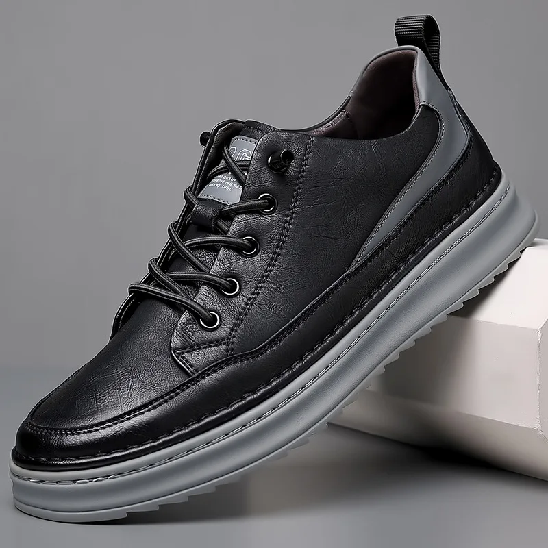 

Men's shoes low-top high-top non-slip retro sports shoes all-match thick-soled casual leather shoes men 2023 new