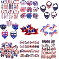 50pcs Independence Day Pet Products Dog Bows Cat Dog Pet Bow Tie Bandana for Small Dog Grooming Accessories Large Dog Supplies
