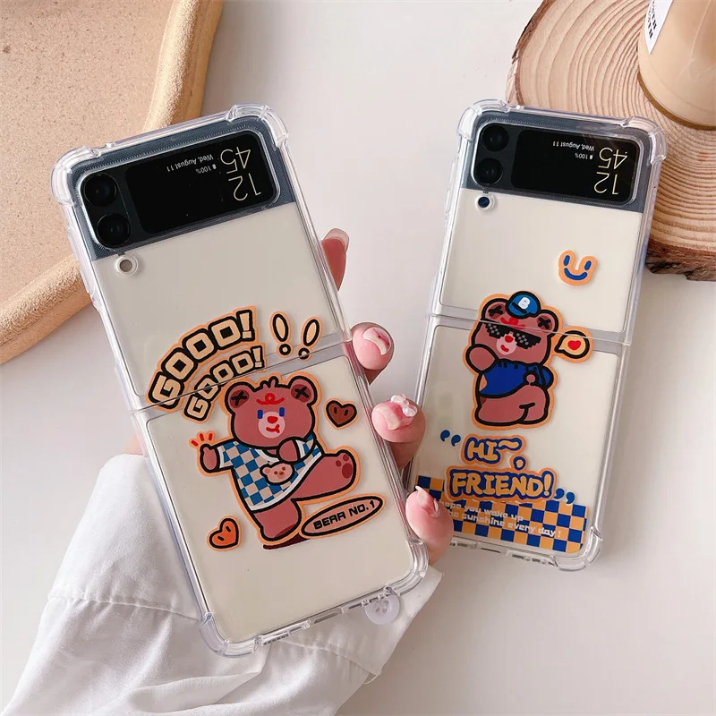 

Rock Bear Phone Case for Samsung Galaxy Z Flip3 5g Hard PC Back Cover Suitable for Z Flip 3 Protective Case