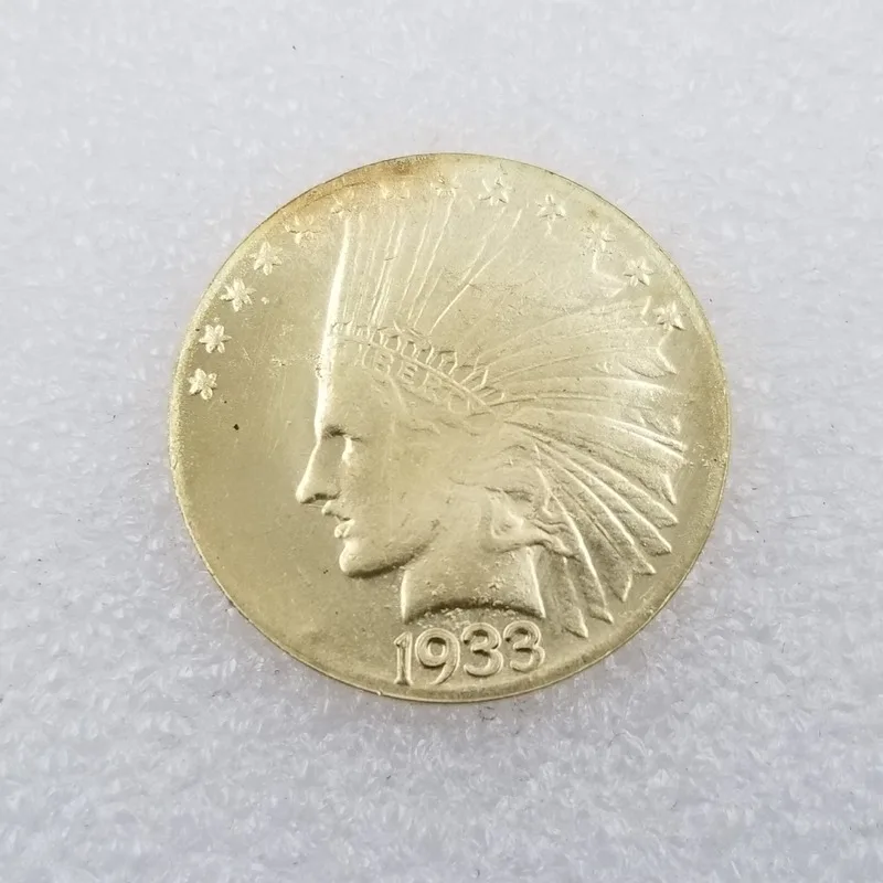 

American 1933 10 Dollars Brass Gold-plated Commemorative Collectible Coin Gift Lucky Challenge Coin