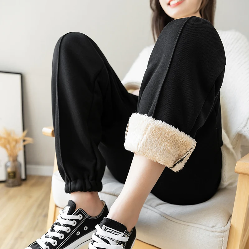 

1912# Winter Thick Warm Plus Velvet Fleece Maternity Pants Sports Casual Belly Clothes for Pregnant Women Pregnancy Trousers