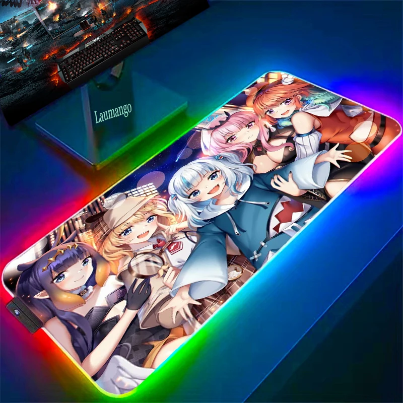 

Pad Mouse Gaming Accessories Hololive Keyboard Mat Computer Mousepad Rgb Pc Gamer Rug Diy Anime Carpet Game Mats For Office Desk