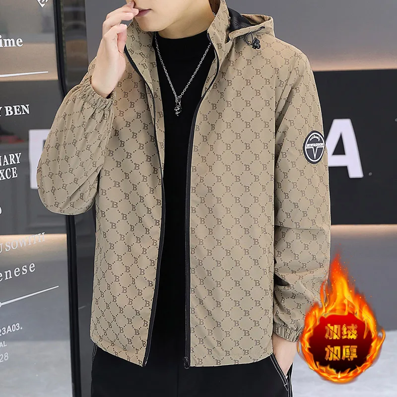 Мужская Утепленная флисовая куртка с капюшоном водонепроницаемая теплая