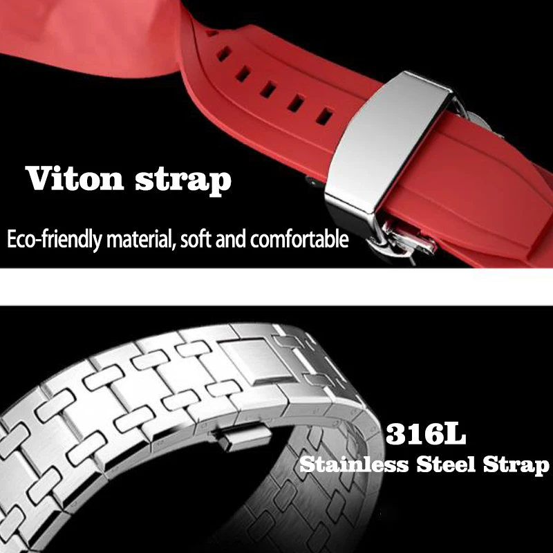 4th Generation for Casio G Shock GA2100 Casioak Mod Kit Retrofit Accessories Black Watch Cases Metal Bezel Fluorine Rubber Strap enlarge