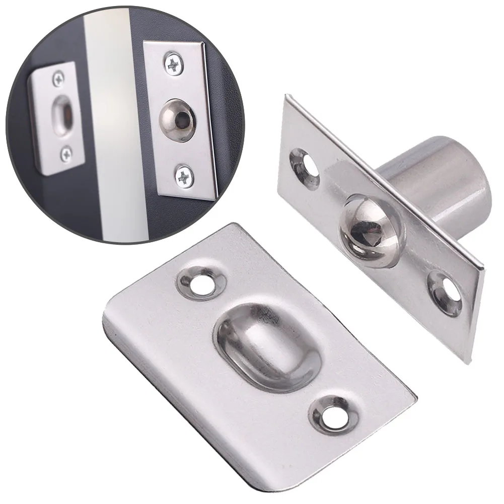 

Spring Invisible Wooden Cabinet Door Beads Lock Closet Ball Catch Latch With Screw Punching Installation Door Top Bead Universal