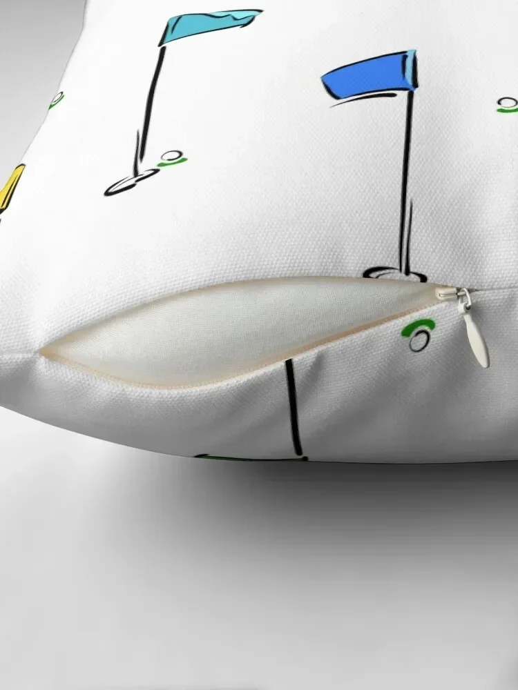 Golf Puttin’ на зеленом белом + мульти декоративная подушка наволочка