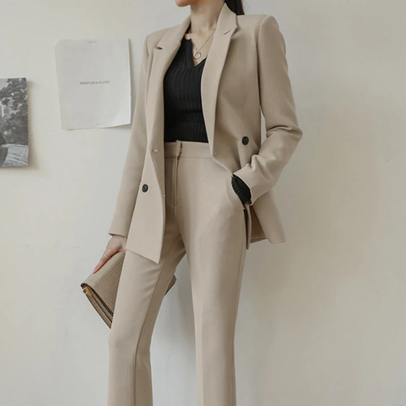 Women's Spring Autumn Casual Pant Suit 