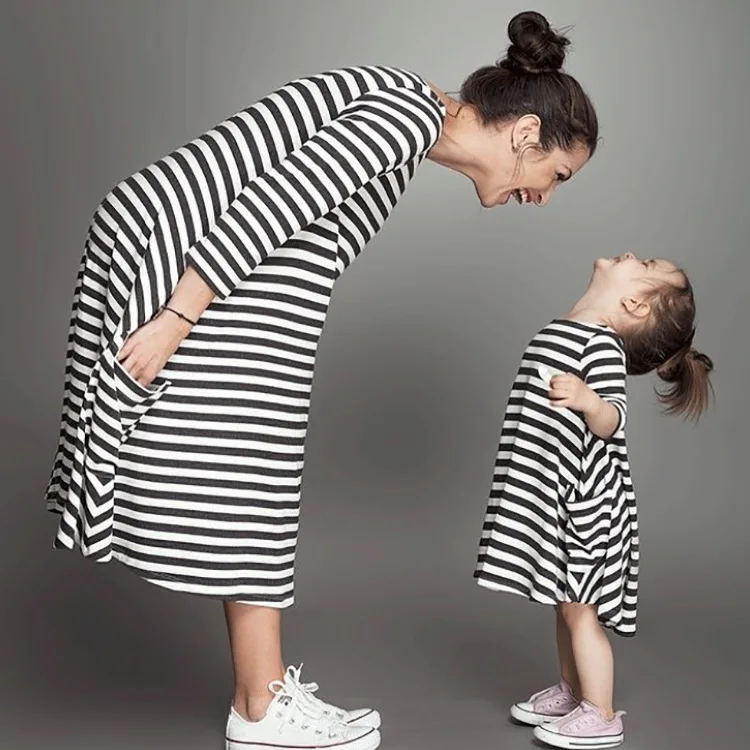 

Mother and Daughter Dress Half Sleeve Family Match Dress for Baby Girl Clothes Mom and Me Dress Drop Shipping