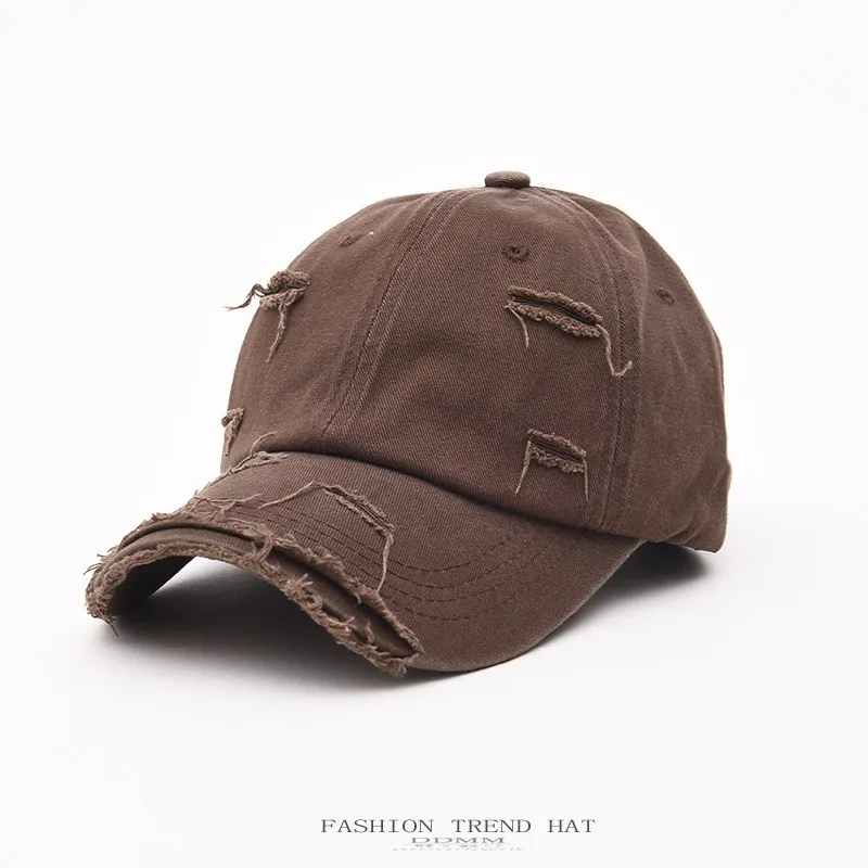 

Retro Personality Make Old Ripped Baseball Cap Men Ins Trendy Spring Hip Hop Versatile Soft Top Curved Brim Sun-Poof Peaked Cap