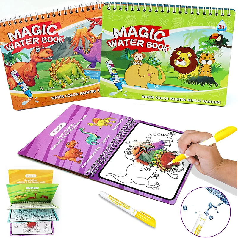 

Детская сенсорная игрушка для раннего развития, многоразовая книга-раскраска, волшебная книга для рисования водой, игрушки для рисования, подарок