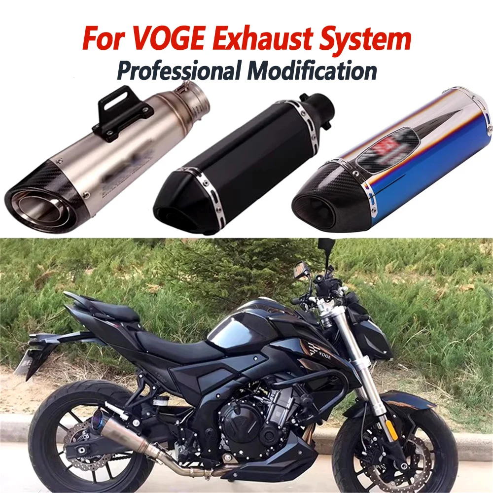 Фото Выхлопная труба для VOGE DS500 DS525 500DS 525DS, модификация для выхлопной системы SC/AKRAPOVIC, средняя и задняя секции глушителя. №3