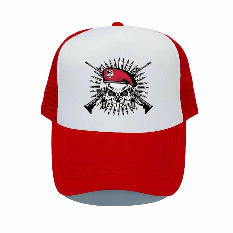 Специальные силы Череп Печать Бейсбол Кепки Унисекс Открытый Хип-хоп Снэпбэк Защита от солнца Сетчатая Кепка Весна Дышащие Шляпы MZ092 на.