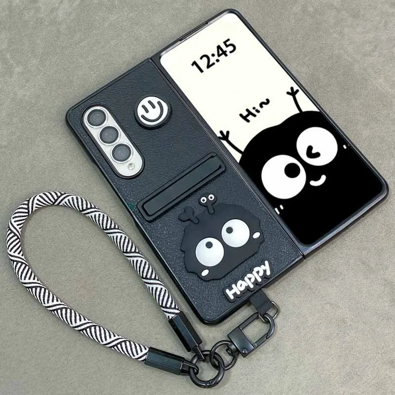 Модный милый мультяшный красивый черный браслет с шариком кожаный чехол