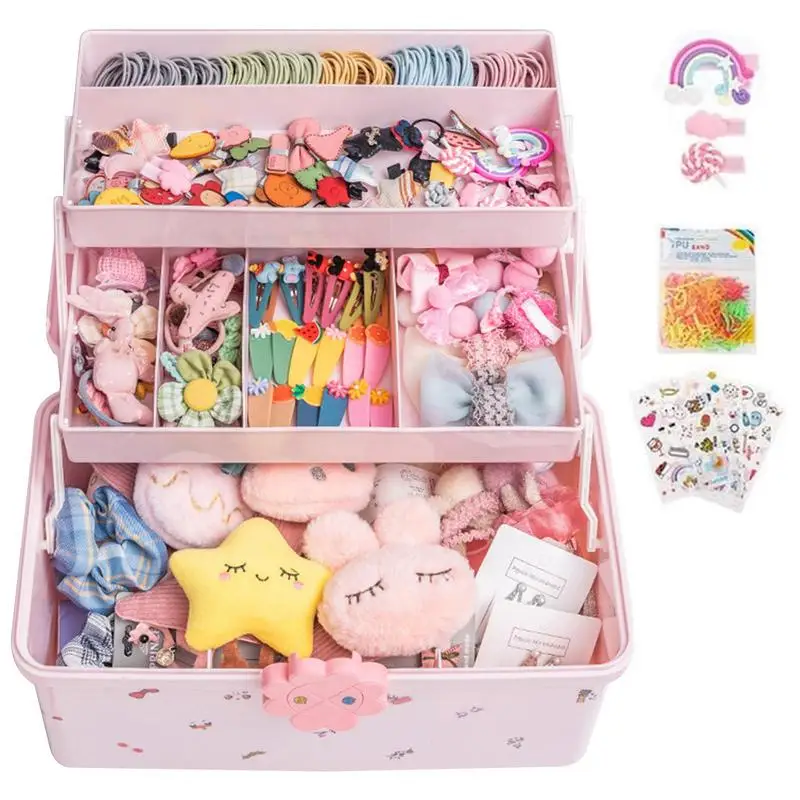 

Girls Hair Accessories Storage Box Hair Band Organizer Drawer Desk Display Jewelry Box Barrettes Rubber Band Hairpin For Girls