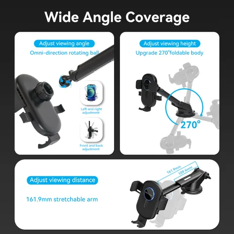 Автомобильный держатель для телефона Vention 3 в 1, подставка Gravity, автоматическое восстановление для приборной панели, лобовое стекло, автомобильное вентиляционное отверстие для iPhone 16 Xiaomi Samsung