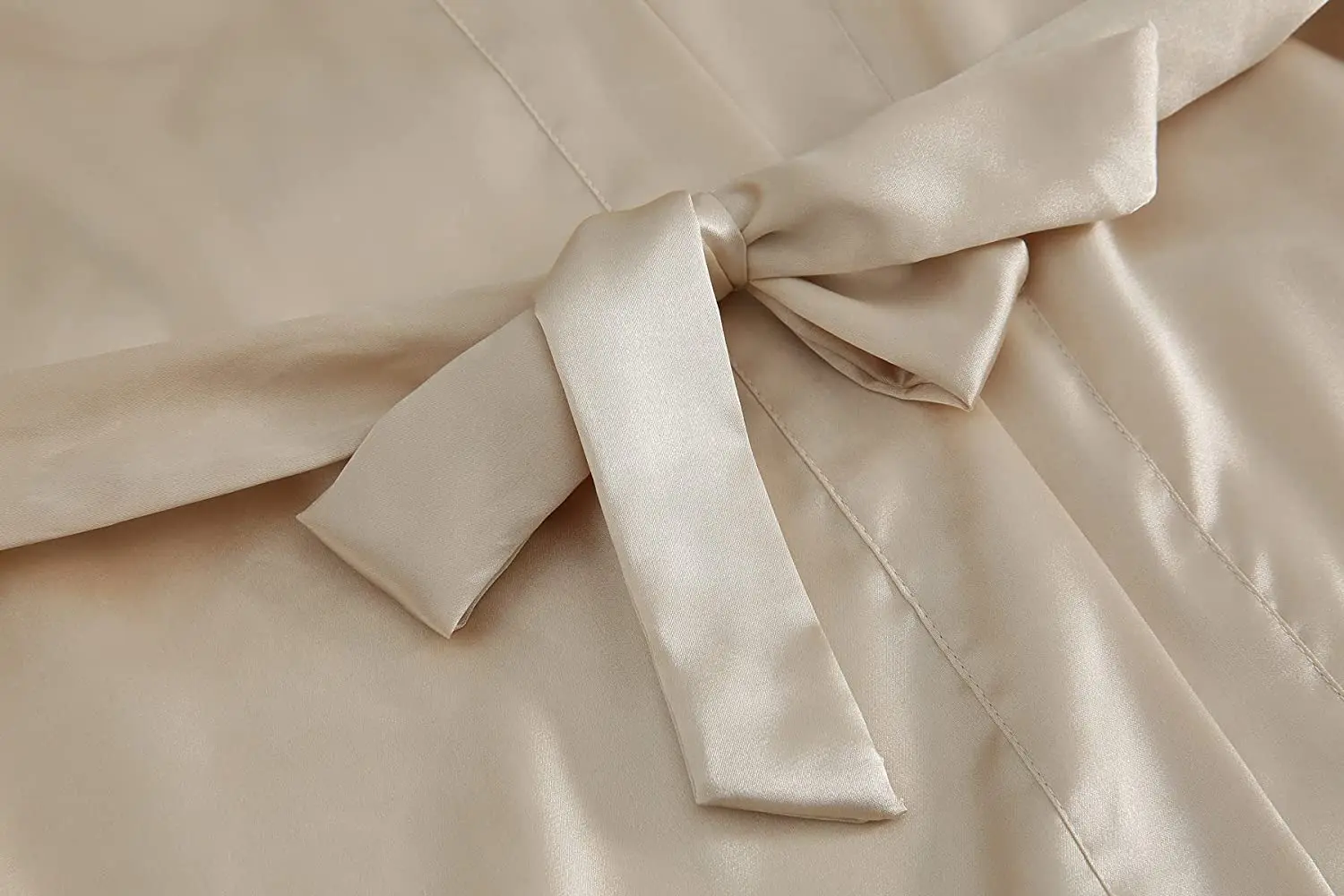 OWITER Long Champagne Satin Robe for Women Bride and Bridesmaid Rose Gold Dressing Robe for Wedding Party