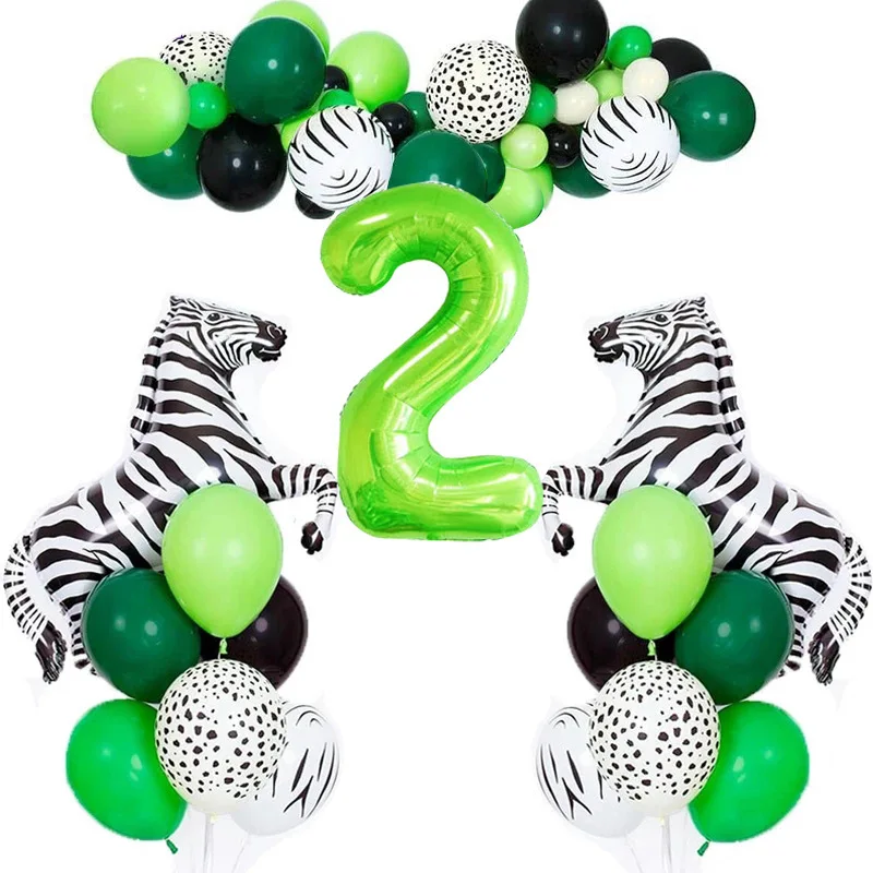 

Jungle Safari Animal Balloons Sets Wild One Foil Balloon Zebra Globos Happy Birthday Party Decorations Baby Shower Supplies