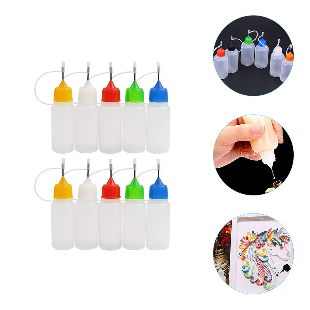 

10 Pcs Mini Containers Glue Squeeze Bottles DIY Quilling Craft Applicator Liquid Refillable Dispensing