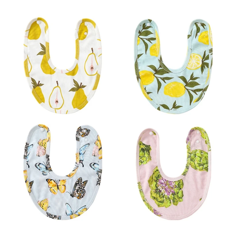 

Baby Feeding Drool Bib Saliva Towel Scarf Bandana Cotton Snap Button Burp Cloth