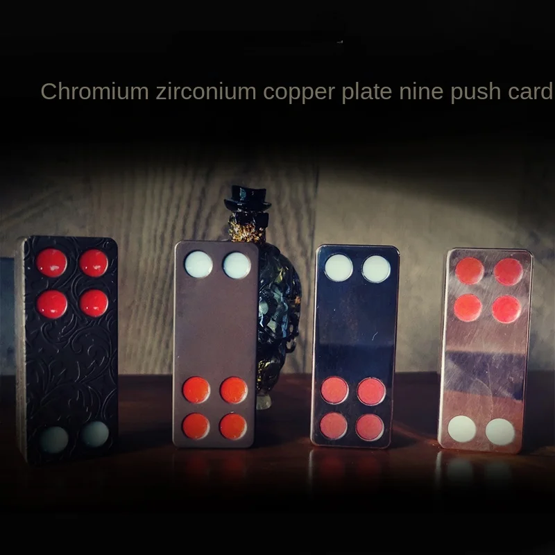 EDC Chromium Zirconium Copper Plate Nine Push Card Pop Coin Ring Fingertip Gyro Metal Adult Pressure Relief Toy